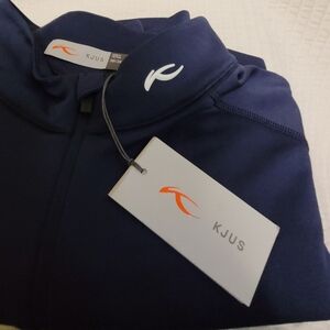 KJUS Keano Half Zip Men's Golf Pullover Navy Blue‎